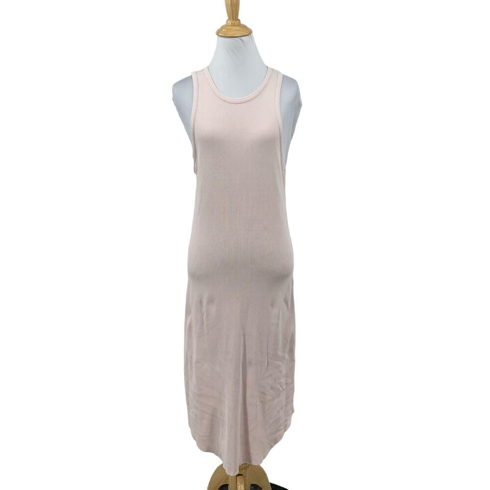 Young Fabulous & Broke Dress Womens M Medium Pink Ribbed Modal Blend Tank Midi